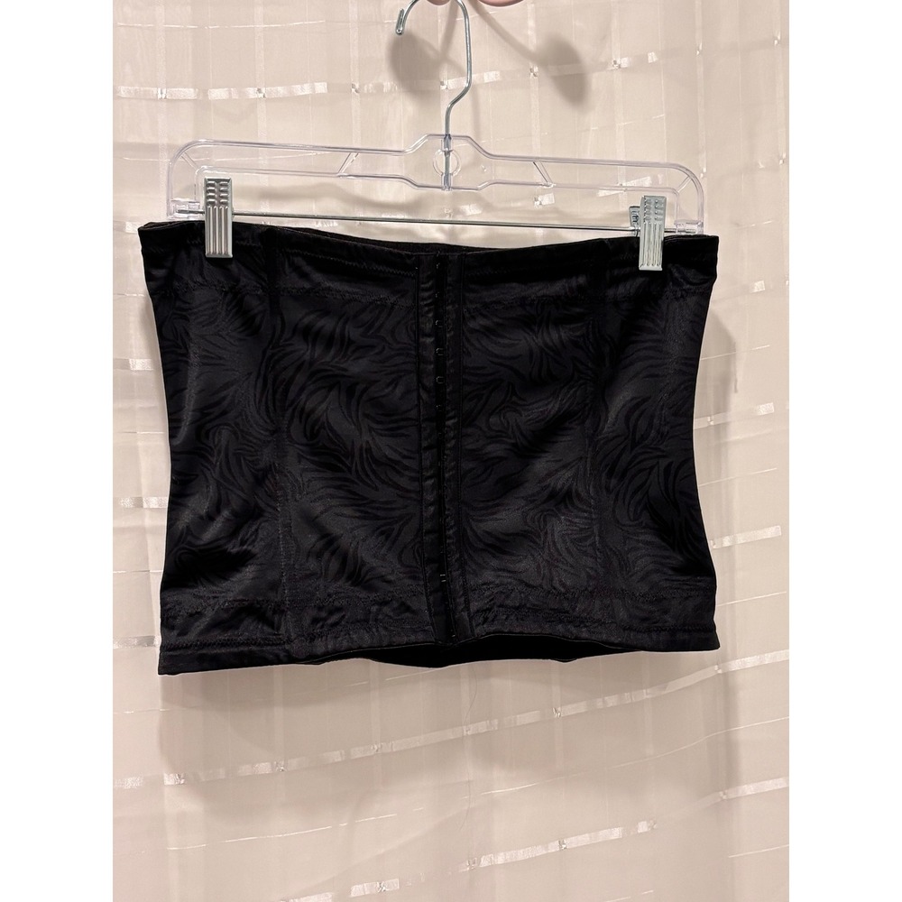 Maidenform Womens Black Jacquard Animal Print Waist Nipper Cincher XL 0415BR